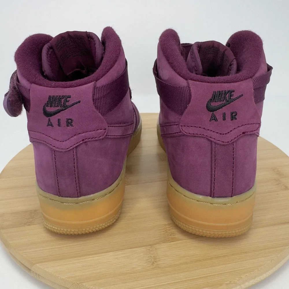 Nike Air Force 1 High WB GS Shoes Kids Size 6Y Purple Bordeaux 922066-600